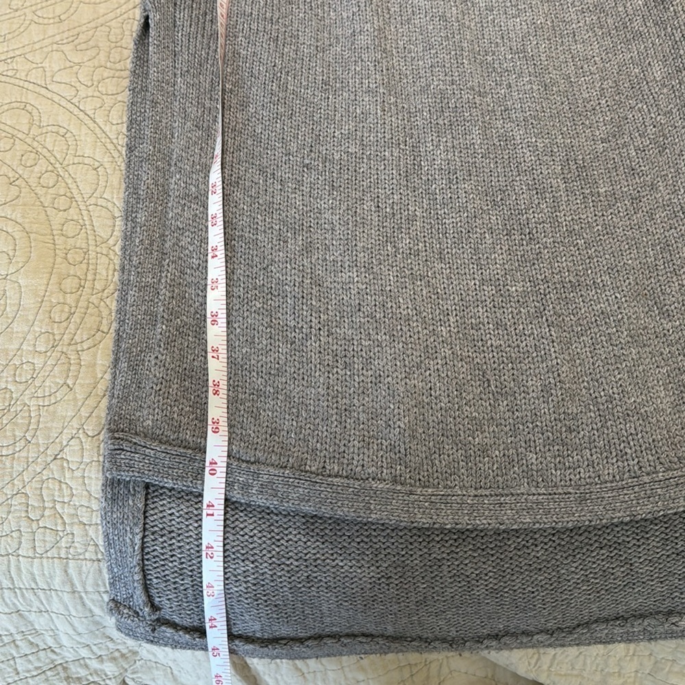Anthropologie Nomad Morgan Carper Gray Vesper Fringe Turtleneck Knit TunicDress - Picture 11 of 12